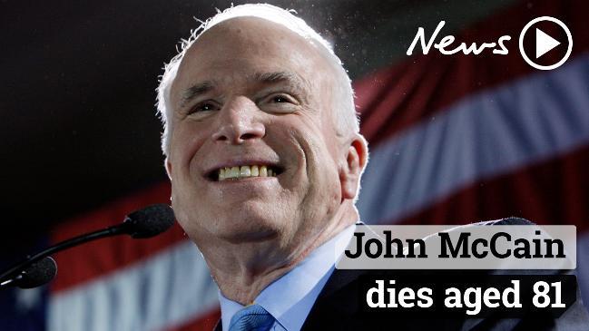 Tributes flow for US politician John McCain after his death from brain cancer