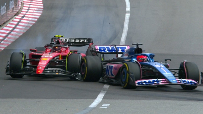 Carlos Sainz ran into the back of Esteban Ocon.