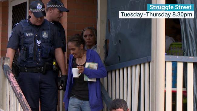 Police evict Norma Boyd from her dilapidated house on Struggle Street.