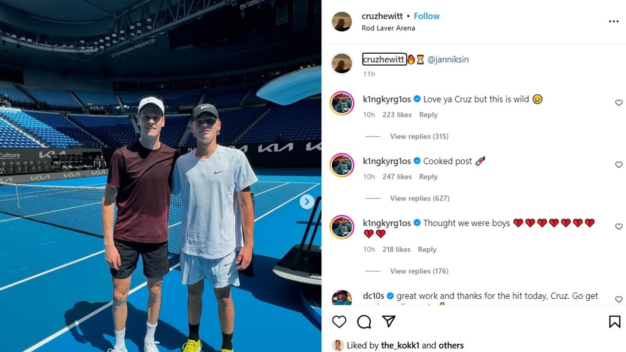 ‘Thought we were boys’: Kyrgios launches comment spree over ‘cooked’ Cruz Hewitt photo