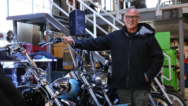 Manager Ross Pene, pastor and Harley Davidson motorcycle fan. Picture: David Swift