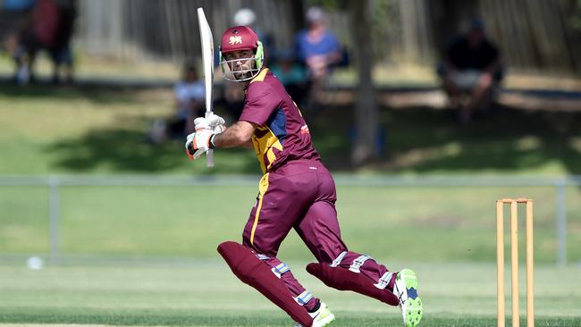 Glenn Maxwell turned it on with 122 runs on Saturday. Picture: Steve Tanner