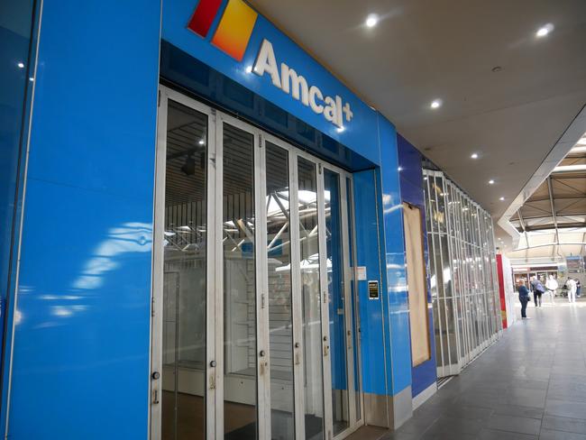 Amcal is among the many shuttered businesses at Southern Cross Station.