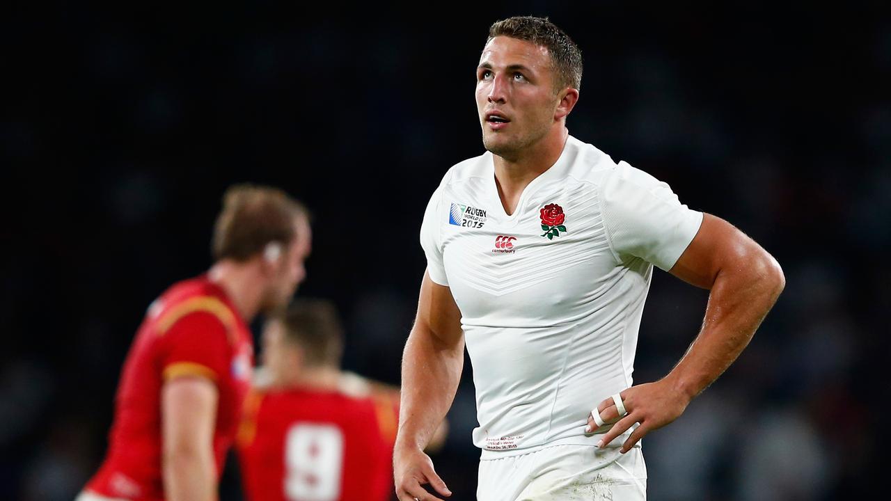 Sam Burgess in action for England at the 2015 Rugby World Cup.