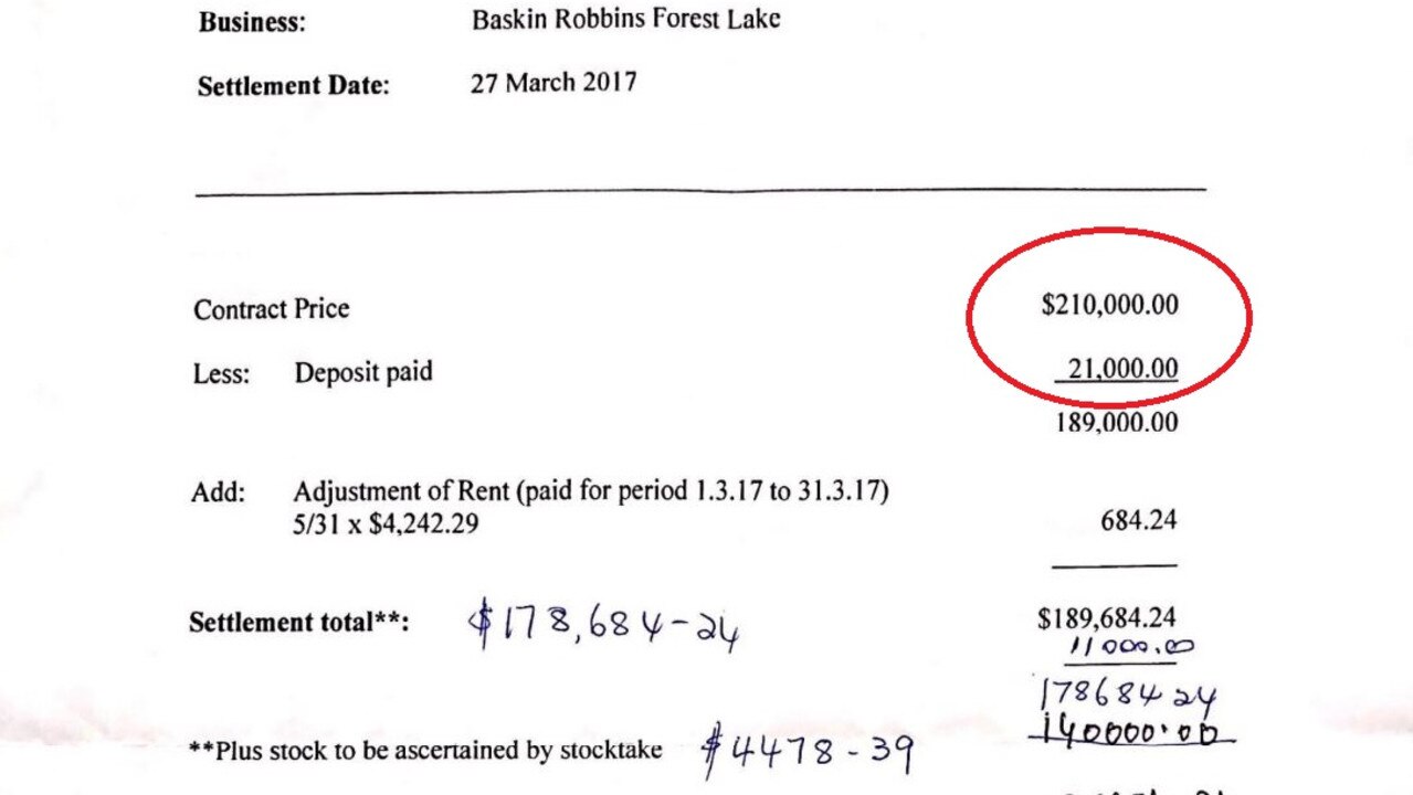 The family paid $210,000 for the business.