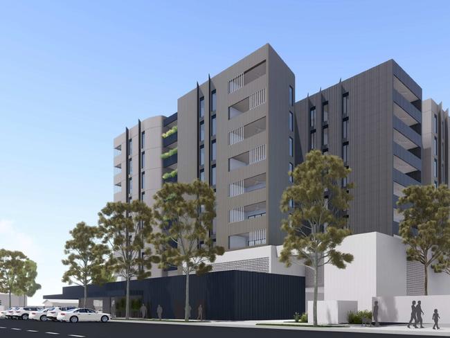 Mission Australia plans to build a nine storey building containing 73 social housing units across four lots at 140-146 McLeod St. Picture: Supplied