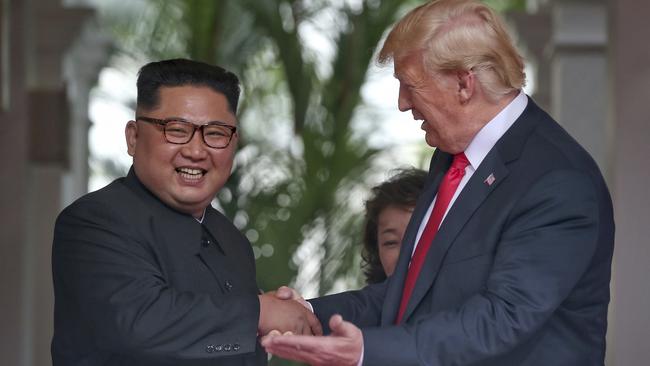 North Korean leader Kim Jong-un and US President Donald Trump struck a deal to return the remains of US prisoners of war from the Korean War. Picture: AP