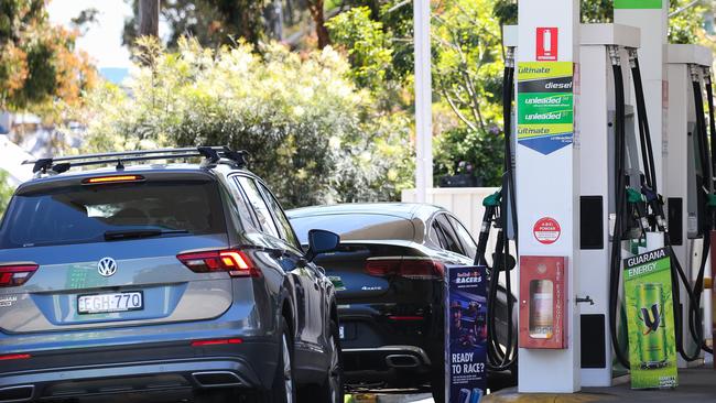 Diesel has increased almost 40 cents at Townsville fuel servos within three months, while unleaded petrol increased by 30 centres. Fuel is projected to rise even further in the next three months according to RACQ. Picture: NCA NewsWire / Gaye Gerard