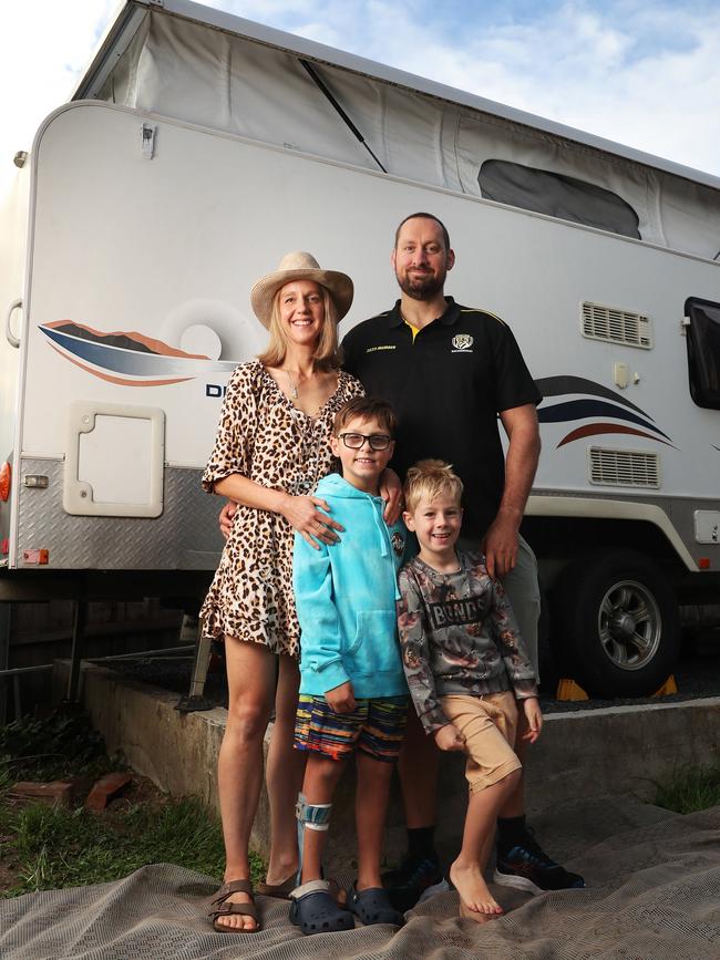 Natalie and Carl Murrell with children Hamish, 8, and Patrick, 6. Picture: Nikki Davis-Jones