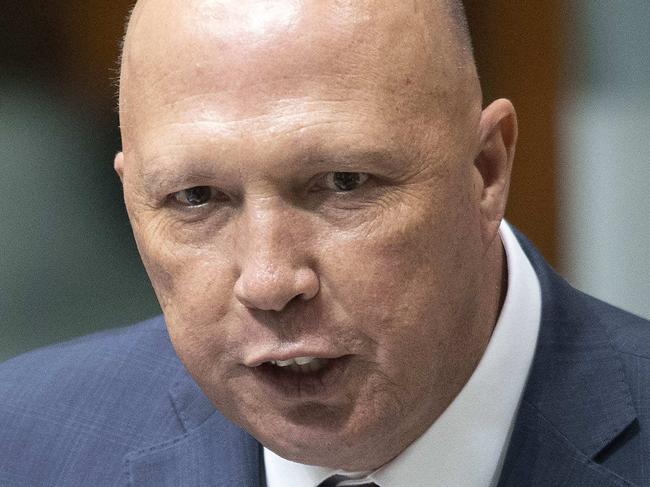 CANBERRA, AUSTRALIA- NewsWire Photos FEBRUARY 15, 2021:Peter Dutton during Question Time in the House of Representatives in Parliament House Canberra. Picture: NCA NewsWire / Gary Ramage