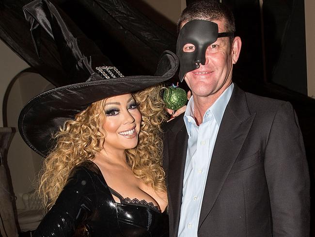 Mariah Carey and James Packer appear at Mariah Carey's Festive Halloween Party at her Beverly Hills Airbnb home.