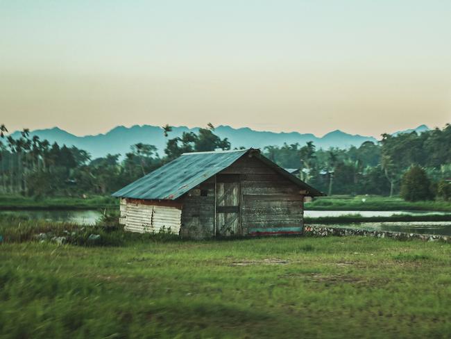 huts for storage of agricultural products in the village