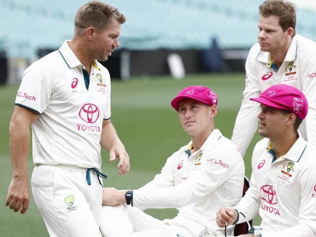 Labuschagne and Warner were teammates earlier in the year. Picture: Richard Dobson