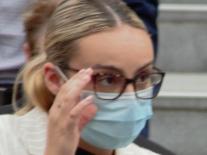 Grace Wheatley leaves Wollongong Local Court on January 28. Picture; Madeline Crittenden