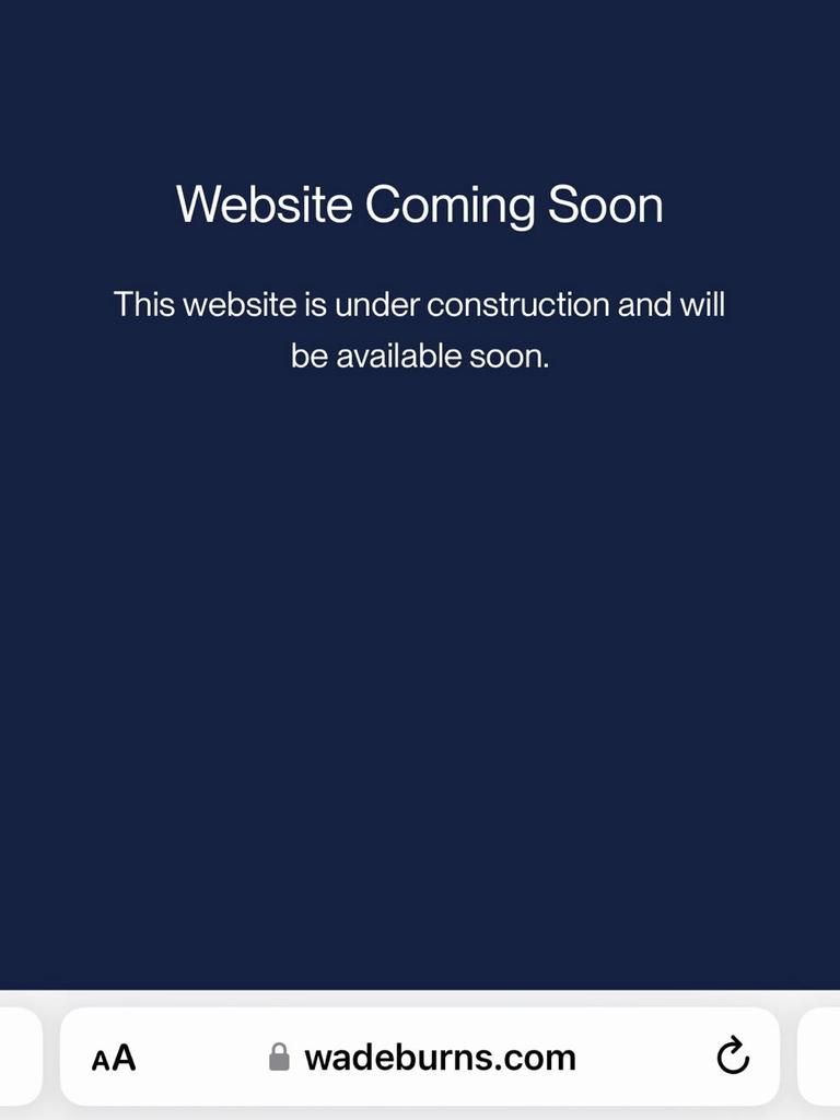 The information on the website was removed on Friday and replaced with the message “website coming soon”. Picture: Supplied