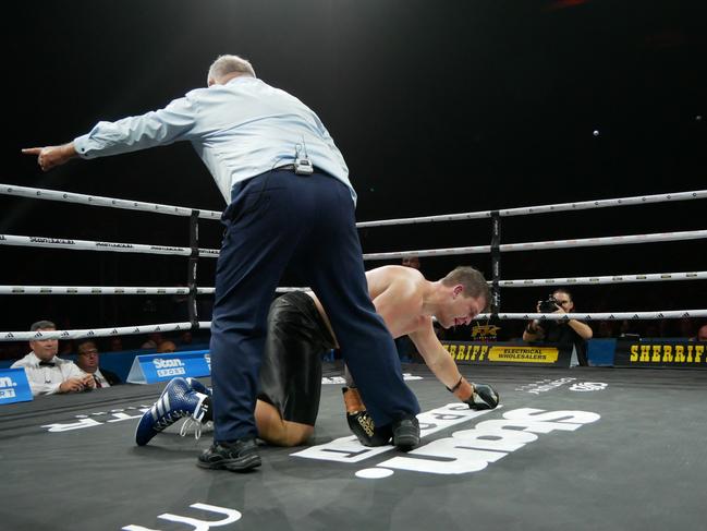 Jarrod Wallace at the Battle of the Reef fight night at the Townsville Entertainment and Convention centre, October 7 2023. Picture: Blair Jackson.