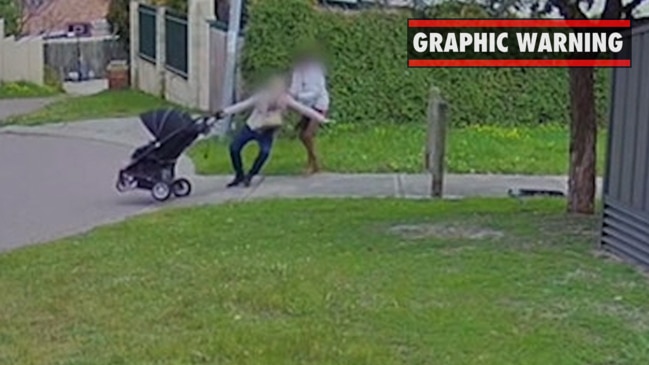 Horror attack on mum with pram