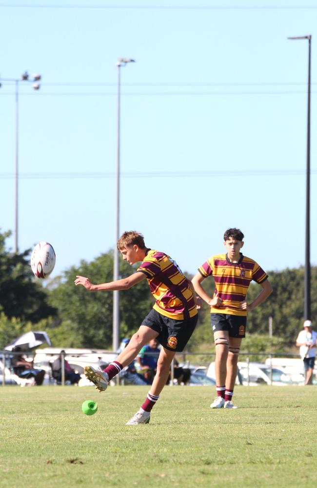 Ballymore Cup rugby action at the Albany Creek Brumbies Junior Rugby Union Club on Friday, April 12, 2024.