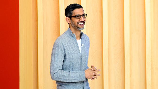 Google CEO Sundar Pichai speaks during the Google I/O keynote session at Shoreline Amphitheatre in Mountain View, California. Picture: Josh Edelson/AFP