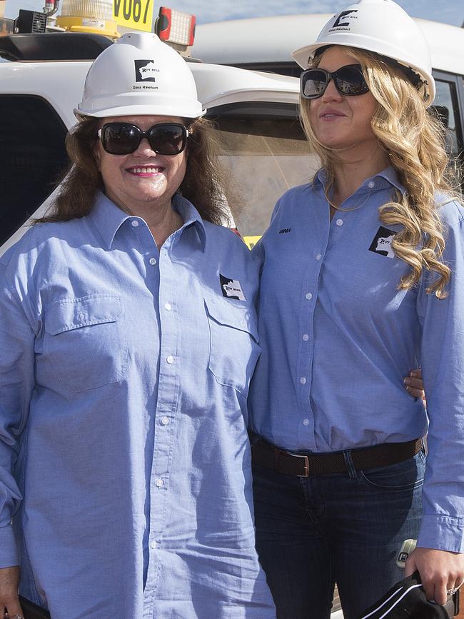 Gina Rinehart and daughter Ginia.