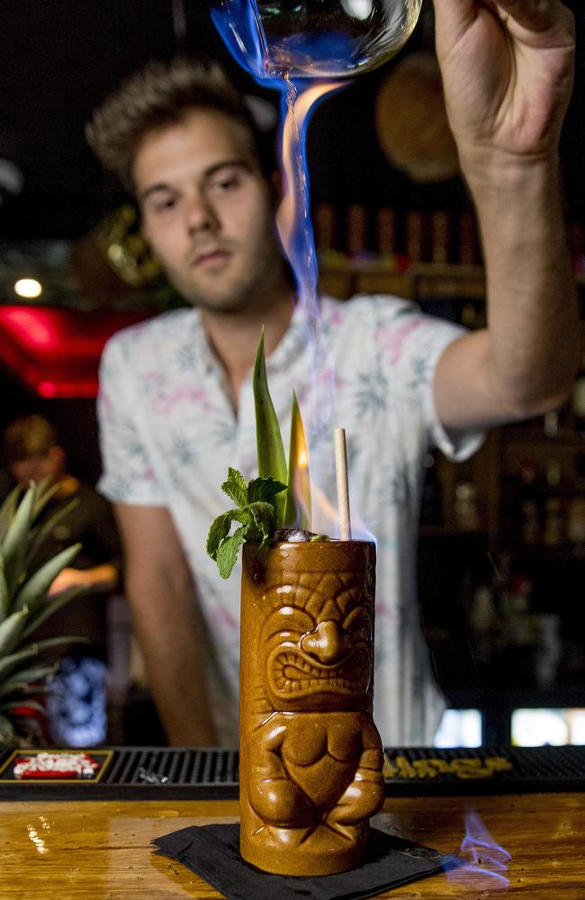 Bar Supervisor Rush making ‘The Zombie’. Picture: Jerad Williams