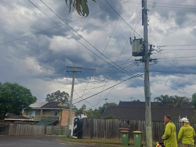 Powerlines down in Logan. Picture: Supplied