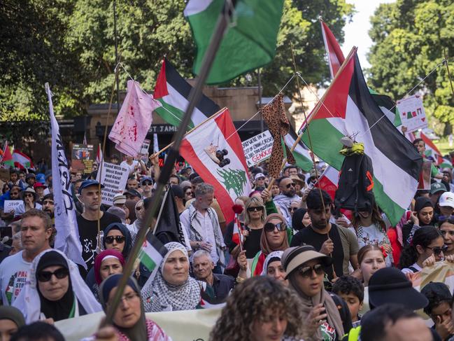 Up to 10,000 people took to the streets of Sydney. Picture: Jeremy Piper