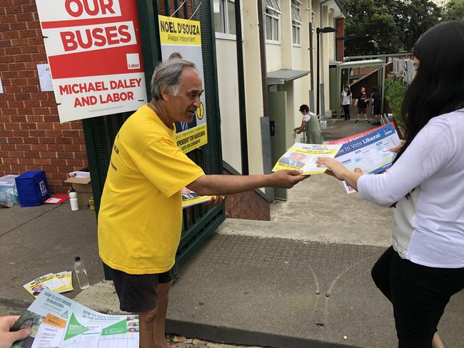 Noel D'Souza, the independent candidate for Maroubra at Matraville Public School.