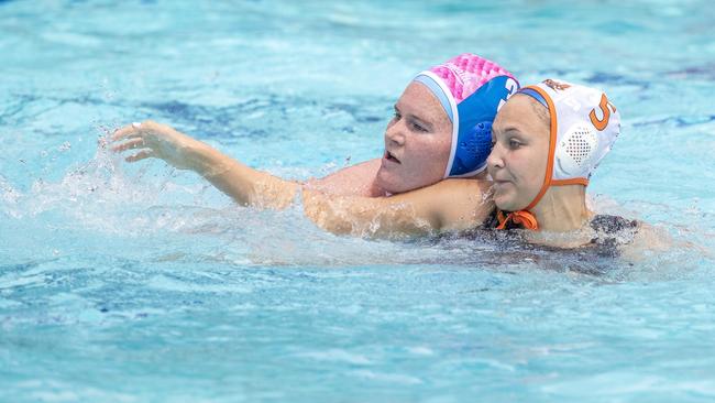 Matilda Moore, left, is a Thunder player. Picture: Richard Walker