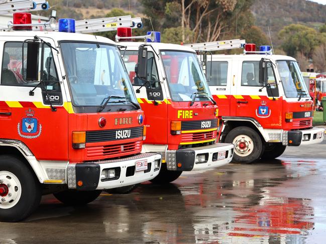 Tasmania Fire Service vehicles at Cambridge on Tuesday, July 2, 2024. TFS generic, file, emergency services Tasmania, fire trucks