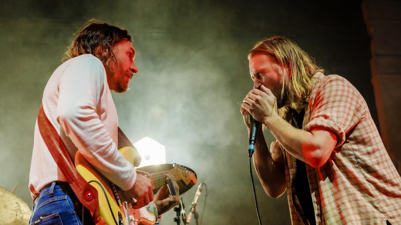 Sam Teskey (left) and Josh Teskey of Melbourne blues-rock act The Teskey Brothers, performing. Picture: Ben Houdijk