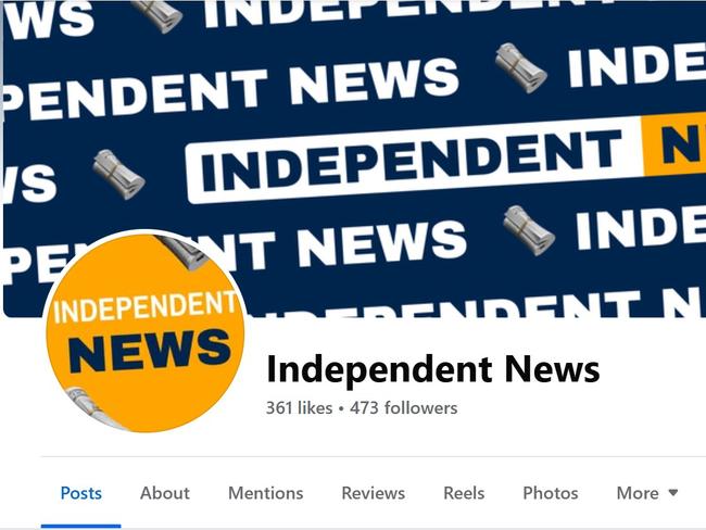 The Facebook page states its affiliation but appears to be a news page to a casual scroller.