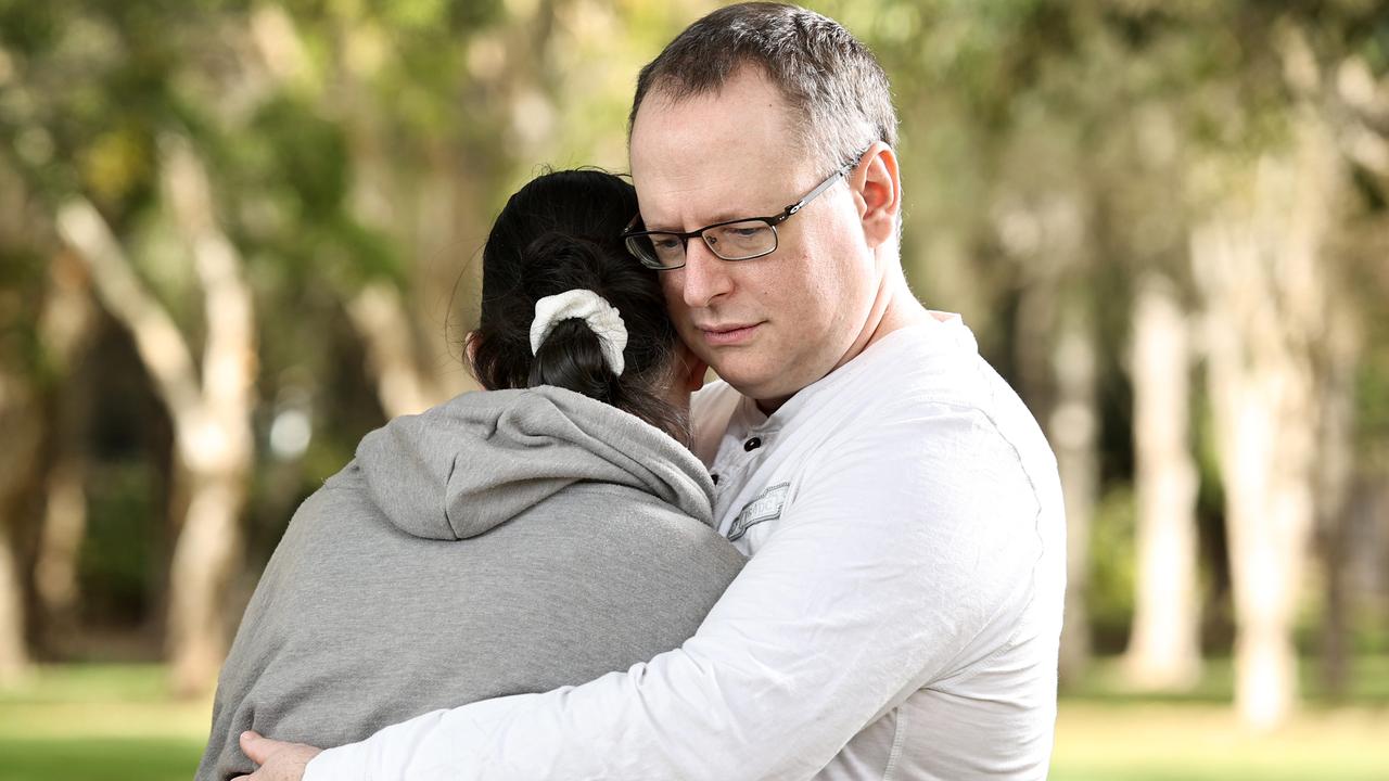 Steven Morris with his wife. Picture: Tara Croser