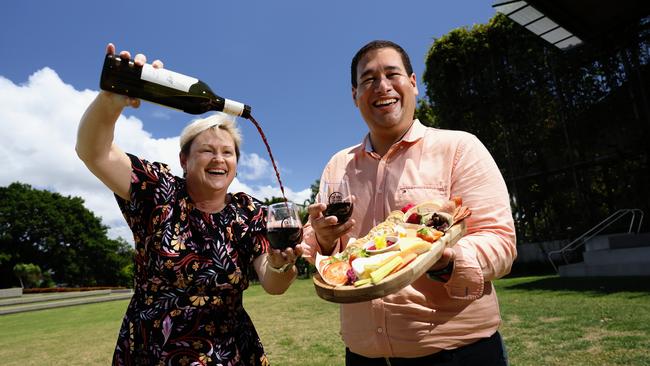 Following the success of last year's inaugural event, the Cairns Food and Wine Festival will this year run over two days, with a Seafood Feast held at Ochre Restaurant on Friday, and the main event held in Munro Martin Parklands on Saturday. Event co-ordinator Narelle Phipps and president Nathan Lee Long are ready to serve up good food, wine and live entertainment to over 1500 people. Picture: Brendan Radke