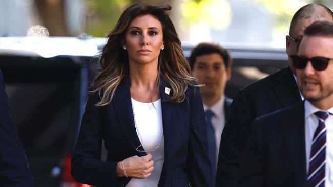 Donald Trump's legal spokeswoman Alina Habba arrives at court in New York on Monday. Picture: AFP