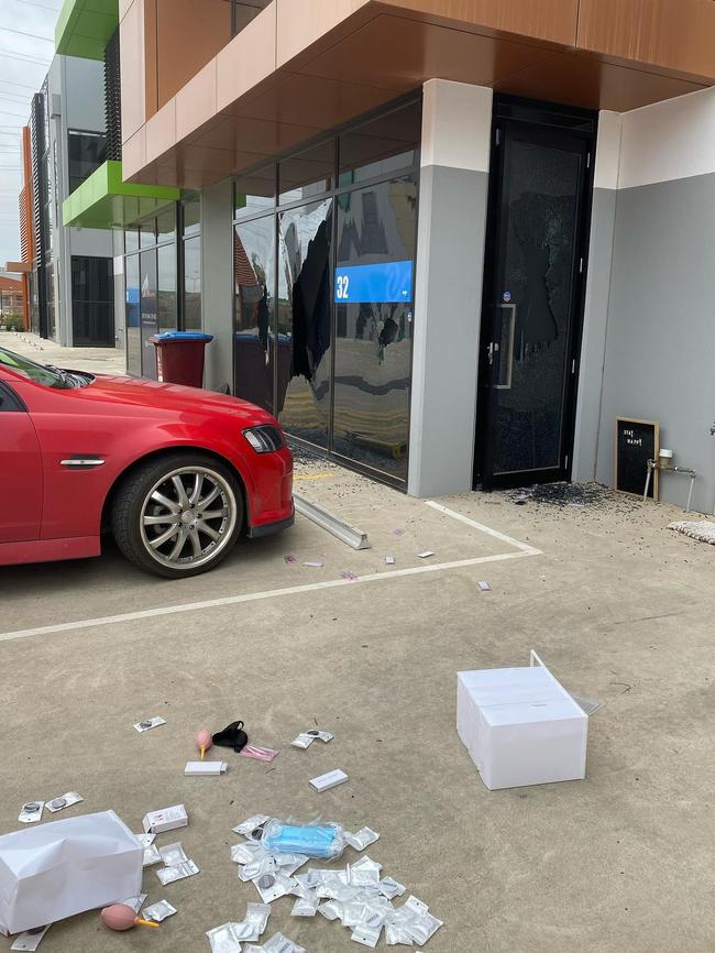 The aftermath of the burglary at Lash Beauty Bar.