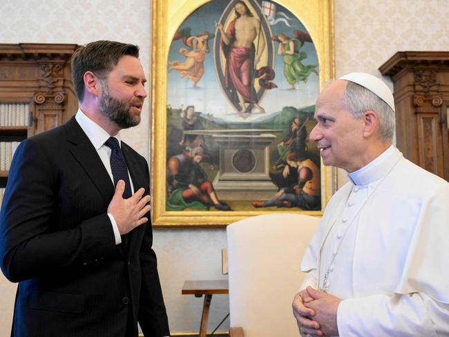 US Vice President JD Vance during a private audience with Pope Leo XIV in The Vatican. Picture: Simone Risoluti / Vatican Media / AFP