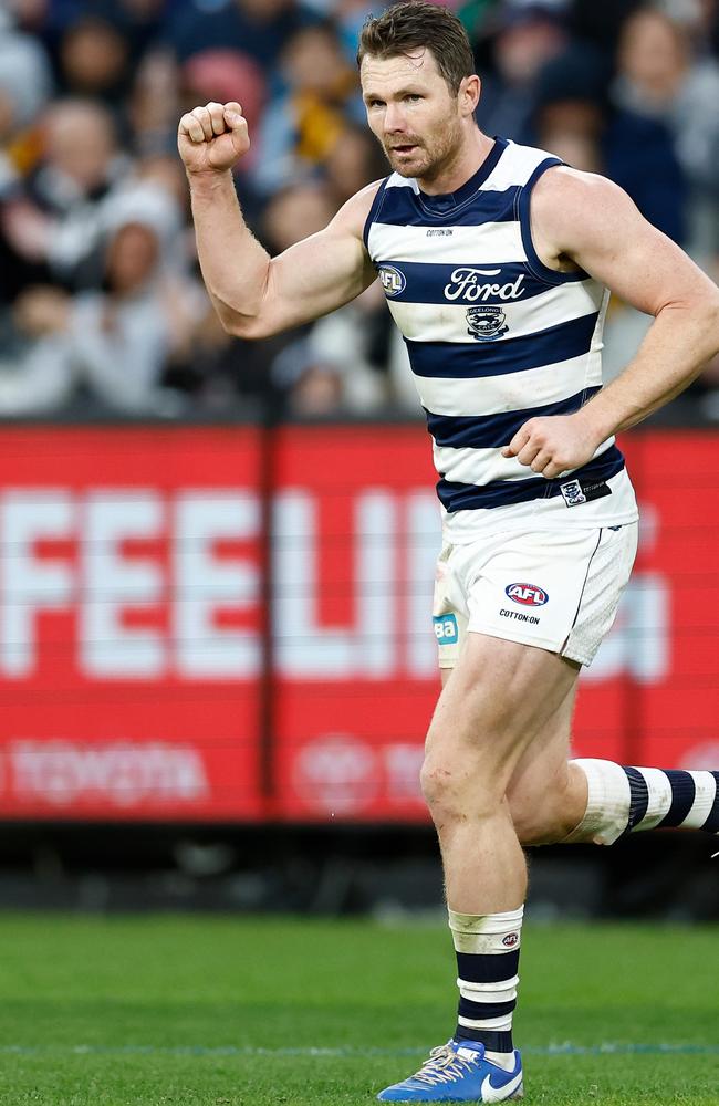 Patrick Dangerfield sealed the deal with a late goal. Picture: Michael Willson/AFL Photos via Getty Images