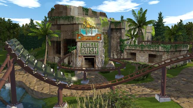 Dreamworld are starting construction on the new Rivertown precinct which will house the new Jungle Rush rollercoaster. Photo: Supplied