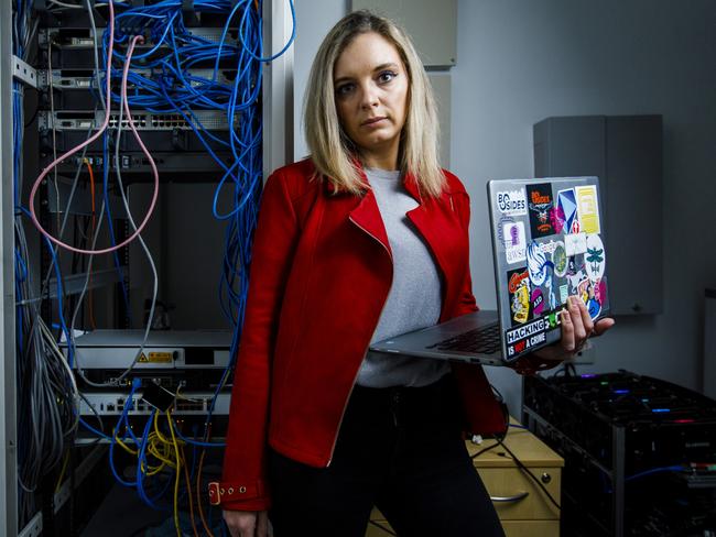 Ethical hacker Stephanie Jensen is hired by companies to test their IT security. Picture: Sean Davey.