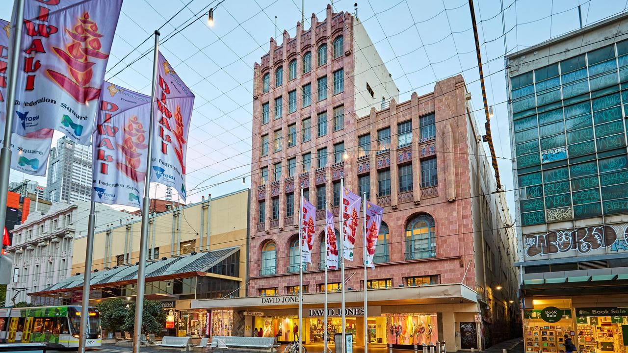 The David Jones Ltd. logo is displayed on the menswear building of