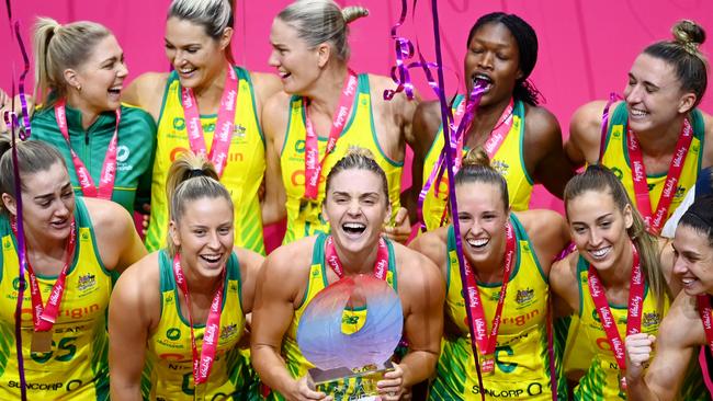 Liz Watson (c) led Australia to Quad Series success this year – and aims to repeat that feat in Birmingham. Picture: Getty