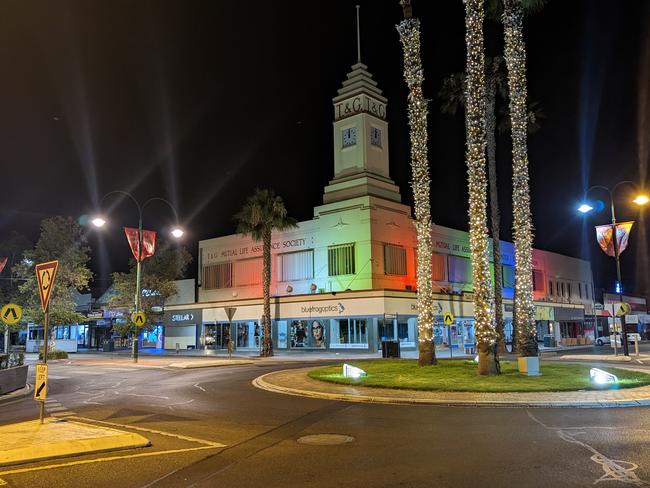 Mildura lights up late at night as party-goers head home and nightlife wraps up. Picture: taken 10/12/22