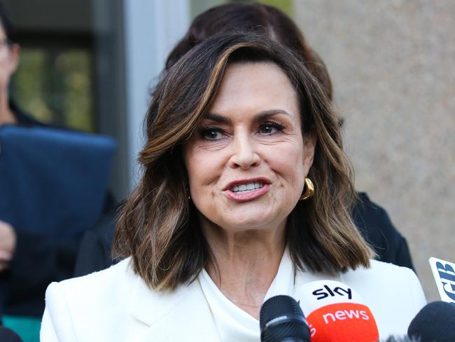 SYDNEY, AUSTRALIA: Newswire Photos : APRIL 15 2024: Lisa Wilkinson leaves the Federal Court in Sydney and addresses the media after Justice Michael Lee hands down his judgment following a bruising defamation trial between Bruce Lehrmann and Network 10 over Brittany Higginsâ rape allegation. Trial. Picture: NCA Newswire / Gaye Gerard