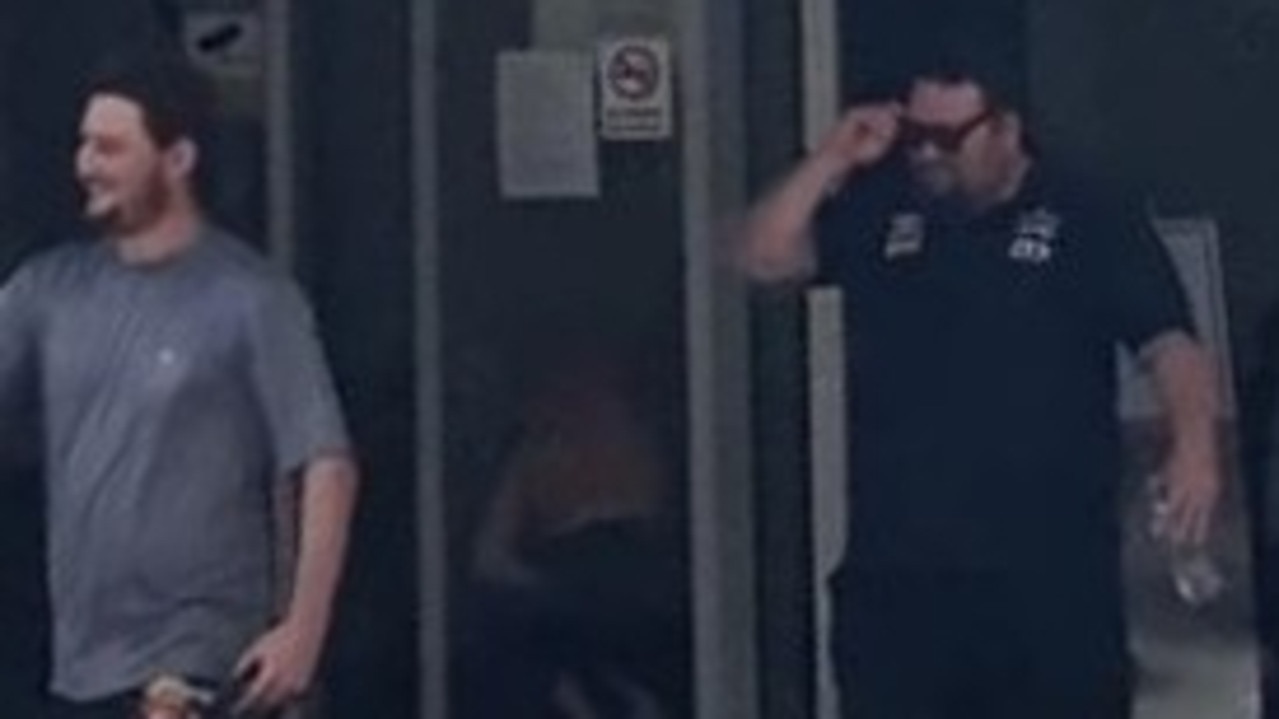 Michael Hugh and Matthew Allan Pratt leave Gympie Magistrates Court together after losing their licences following a September 17 designated driver run which went wrong.