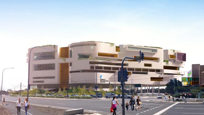 Artist impression showing the location of the new Women's and Children's Hospital next to the RAH.