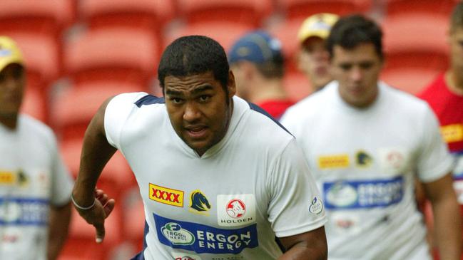 A young Sam Thaiday at Brisbane Broncos training.