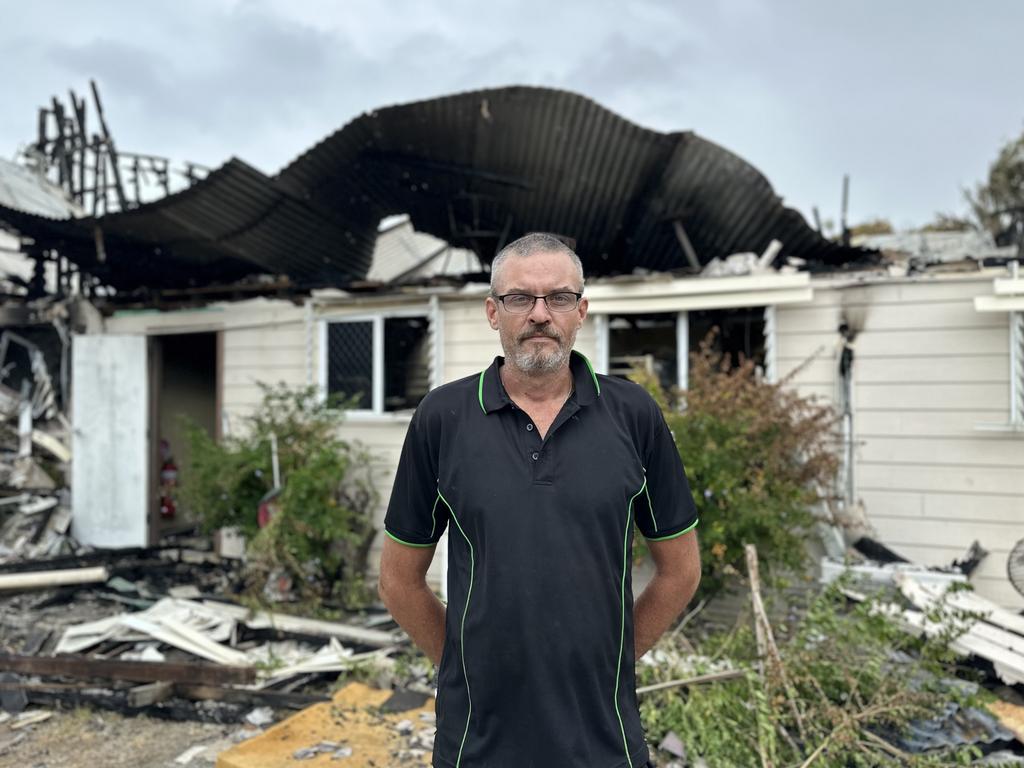 Beau Barber was staying at Barnacle Backpackers when it went up in flames on April 30 2025 in Bowen. Picture: Krystal Hender