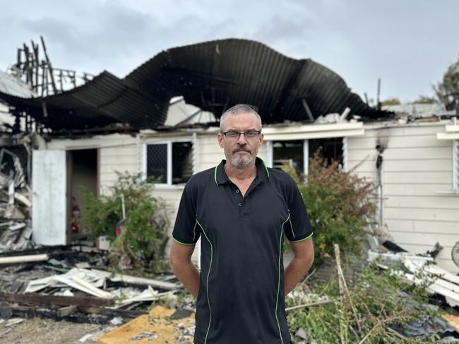 Beau Barber was staying at Barnacle Backpackers when it went up in flames on April 30 2025 in Bowen. Picture: Krystal Hender