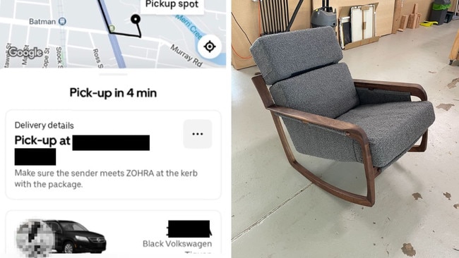 An uber driver made off with a bespoke armchair carefully crafted by a disabled Melbourne man as part of a support program.